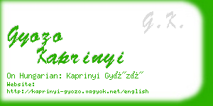 gyozo kaprinyi business card